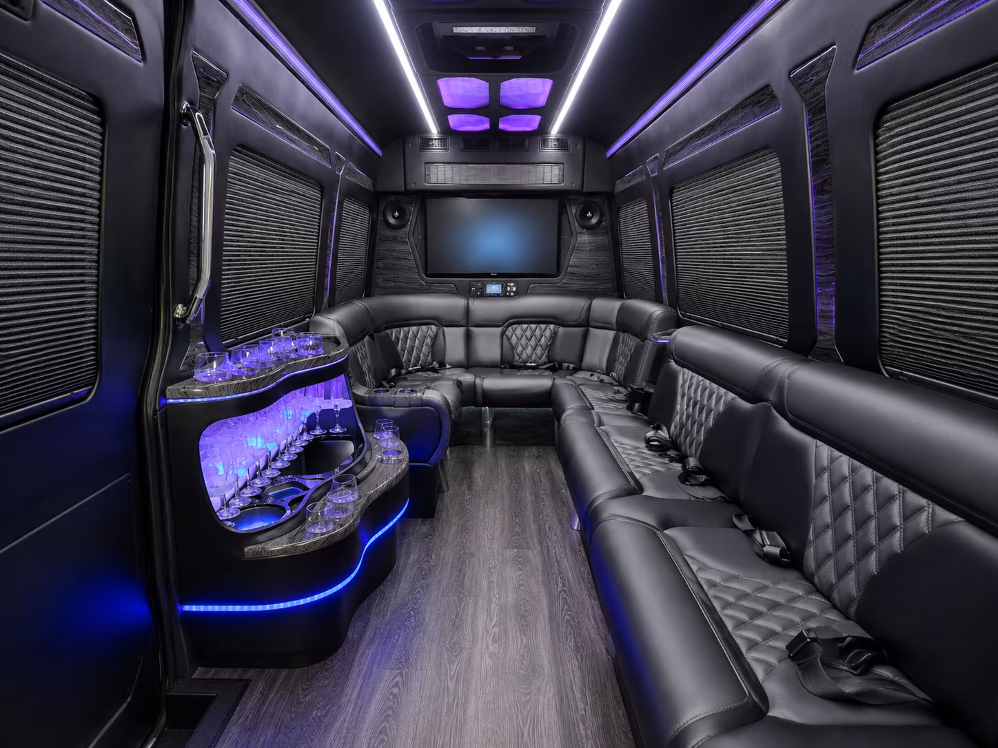 west jordan 50 passenger party bus inside